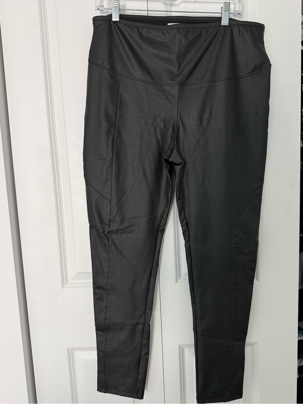 NWOT Pink Lily Black High-Waist Faux Leather Leggings